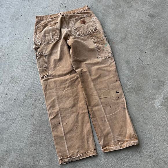 Vintage Y2K Carhartt brown double knee work wear carpenter pants - Picture 4 of 6